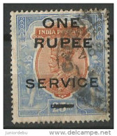 India  -1925 - King George V  - Official - 1 R On 25 R -Orange And Blue  - USED ( Condition As Per Scan ) ( OL 26/06/13) - 1911-35  George V