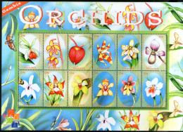 Gambia 2001 Orchids Flowers Insect Sc 2401 Sheetlet MNH # 19009 - Orchideeën