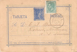 Tarjeta Postal -  Alfonso XII  / De Madrid A U. S. America  1879 - Cartas & Documentos