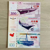 China Banknote Collection,Three Connected Liaoning, Shandong, Fujian Sets Of Commemorative Fluorescent Banknotes - Cina