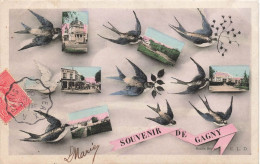 FRANCE - Souvenir De Gagny - Multi-vues De Différents Endroits - Hirondelles - Colorisé - Carte Postale Ancienne - Montbard