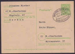 Wuppertal-Oberbarmen: P904, O, Bedarfsortskarte, Oval "Gebühr Bezahlt", 19.3.46 - Cartas & Documentos