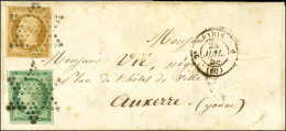 Etoile / N° 2 (filet Effleuré) + 9 (filet Effleuré) Càd PARIS (60) Sur Lettre Pour Auxerre. 1853. - TB. - R. - 1849-1850 Ceres