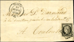 Delcampe - Grille / N° 3 Noir Intense Sur Blanc Càd T 14 OLORON (64) Sur Lettre Avec Texte Pour Toulouse. 1849. - TB / SUP. - R. - 1849-1850 Cérès