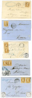 Lot De 5 Lettres Diverses Affranchies Avec N° 13 Type 2 Dont Nuances. - TB / SUP. - 1853-1860 Napoleon III