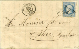 PC 2950 / N° 14 Bleu Laiteux Belles Marges Càd T 15 STRASBOURG (67) 30 JUIN 54 Sur Lettre Avec Texte Daté Du 30 Juin 185 - 1853-1860 Napoleon III