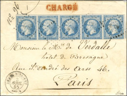 Losange AO B / N° 14 Bande De 5, Très Belles Marges Càd ARMÉE D'ORIENT / Bau B 3 AVRIL 55 Sur Lettre Chargée Pour Paris. - 1853-1860 Napoléon III