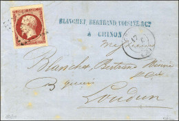 PC 854 / N° 17 Superbes Marges Et Petit Bdf Càd T 15 CHINON (36) Sur Lettre 3 Ports Pour Loudun. 1857. - TB / SUP. - 1853-1860 Napoléon III.