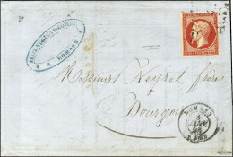 PC 2738 / N° 17 Très Belle Nuance Vermillonnée Càd T 15 ROMANS (25) Sur Lettre 3 Ports Pour Bourgoin. 1858. - TB / SUP.  - 1853-1860 Napoléon III