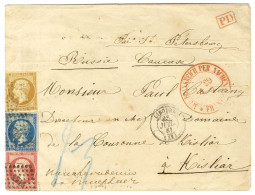 PC 1714 / N° 13 (filet Effleuré) + 14 (leg Def) + 17 Càd T 15 LIBOURNE (32) Sur Lettre Pour Kisliar (Caucase). 1861. - T - 1853-1860 Napoleone III