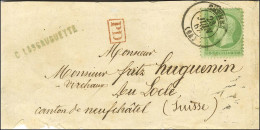 Càd T 15 ORTHEZ (64) / N° 20 Sur Bande D'imprimé Pour Locle (Canton De Neuchâtel, Suisse). 1867. - TB / SUP. - R. - 1862 Napoléon III.