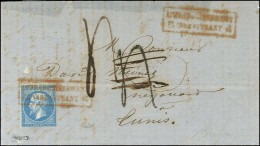 Griffe Rouge Encadrée AFFRANCHISSEMENT / INSUFFISANT / N° 22 Sur Lettre Avec Texte Daté De Paris Le 8 Février 1865 Insuf - 1862 Napoléon III.