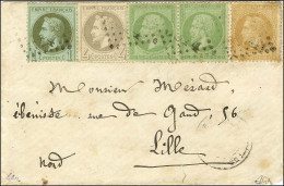 GC 3374 / N° 20 Paire + 25 + 27 + 28 Càd T 17 SENLIS (58) Sur Lettre Pour Lille. 1872. - TB. - R. - 1863-1870 Napoléon III. Laure