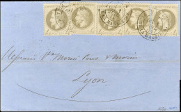 Càd PARIS / PL. DE LA MADELEINE / N° 27 (5) Nuance Gris Mordoré Sur Lettre Pour Lyon. 1871. - TB / SUP. - R. - 1863-1870 Napoleon III With Laurels