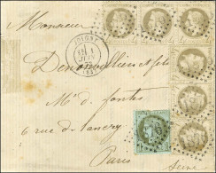 GC 1876 / N° 27 (6) + 50 (1 Dent Manquante) Càd T 17 JOIGNY (83) Sur Lettre Pour Paris. 1873. - TB / SUP. - R. - 1863-1870 Napoléon III. Laure