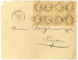 GC 2152 / N° 28 Bloc De 8 Càd T 17 MACON (70) 8 JUIL. 71 Sur Lettre 3 Ports Pour Dijon. - TB / SUP. - R. - 1863-1870 Napoleon III With Laurels