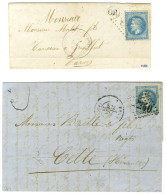 Lot De 2 Lettres Affranchies Avec N° 29, Avec Variété à La Corne Et Aux Abeilles. - TB. - 1863-1870 Napoléon III Con Laureles