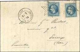 Etoile 11 / N° 29 (2) Càd De Lev. Exp. PARIS / R. ST HONORE E1 Sur Lettre Pour Evreux. 1870. - SUP. - R. - 1863-1870 Napoleon III With Laurels