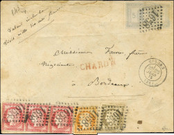 GC 1658 / N° 33 + 38 + 56 + 57 Bande De 3 Càd T 17 GISORS (26) Sur Lettre Chargée Pour Bordeaux. 1875. - TB / SUP. - R. - 1863-1870 Napoléon III. Laure