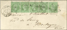 Etoile 4 / N° 35 Bande De 5 Càd PARIS / RUE D'ENGHIEN Sur Lettre Pour Mortagne. 1872. - TB / SUP. - R. - 1870 Asedio De Paris