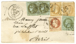 GC 574 / N° 25 + 26 + 28 (2 Dont 1 Ex Marge Inf Massicotée) + 39 (2, Def) Càd T 17 BOURGES (17) Sur Lettre Pour Paris. 1 - 1870 Emisión De Bordeaux