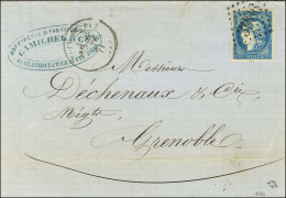 GC 3986 / N° 44 Bleu Foncé Très Belles Marges Càd T 17 LA TOUR DU PIN (37) Sur Lettre Pour Grenoble. 1871. - TB / SUP. - - 1870 Ausgabe Bordeaux