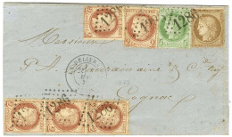 GC 1286 / N° 51 (5) + 53 + 54 Càd T 17 LA DELIVRANDE (13) Sur Lettre Pour Cognac. 1875. - TB. - R. - 1871-1875 Cérès