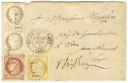 GC 4261 / N° 51 + 52 (2) + 59 Càd T 17 VILLENEUVE-S-LOT (45) Sur Lettre Pour Vire. 1873. - TB. - R. - 1871-1875 Ceres