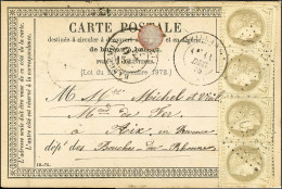 GC 4450 / N° 52 (4) Càd T 17 SEILLANS (78) Sur Carte Précurseur Suraffranchie à 16c Pour Aix. 1875. - TB / SUP. - R. - 1871-1875 Ceres