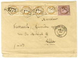 GC 1775 / N° 54 + 55 Paire (2) Càd T 17 HAZEBROUCK (57) Sur Lettre 3 Ports Pour Lille. 1875. - TB / SUP. - 1871-1875 Ceres