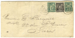 Càd T 17 ROUEN / N° 75 + 76 + 89 Sur Lettre Pour Paris. 1877. - TB. - 1876-1878 Sage (Type I)