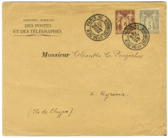 Càd PARIS 10 / R. DU VIEUX COLOMBIER / N° 85 + 87 Sur Enveloppe Pour Chypre. Au Verso, Càd D'arrivée. 1893. - TB / SUP.  - 1876-1878 Sage (Type I)