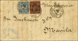 Càd MARSEILLE / N° 90 + N° 91 Sur Lettre Pour Manille. 1878. - SUP. - R. - 1876-1878 Sage (Typ I)