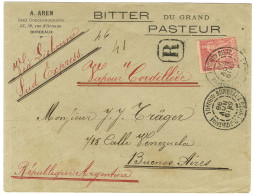 Càd BORDEAUX COURS D'AQUITAINE / GIRONDE / N° 98 Sur Lettre Recommandée Pour Buenos Ayres. Au Verso, Càd D'arrivée. 1898 - 1876-1878 Sage (Typ I)