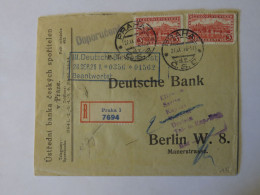 CZECHOSLOVAKIA REGISTERED COVER TO GERMANY 1928 - Gebruikt