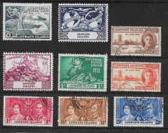 LEEWARD ISLANDS 1937 - 1949 COMMEMORATIVE SETS FINE USED Cat £16+ - Leeward  Islands