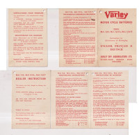 MOTOR CYCLE BATTERERIES   VARLEY - Unclassified