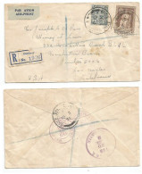 Eire Registered AirMail Cover (Legal) Dublin 15feb1951 To USA With Regular P.4 + HV Holy Year P.9 - Poste Aérienne