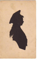 N°22759 - Silhouettes - Jeune Fille Au Cheveux Longs, Portant Un Béret - Silhouetkaarten