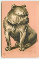 N°22728 - Carte Gaufrée - Chien - Bouledogue Assis - Dogs