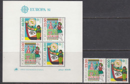 Portugal 1981 - EUROPA, Folklore, Mi-Nr. 1531/32+Bl. 32, Neufs** - Ungebraucht