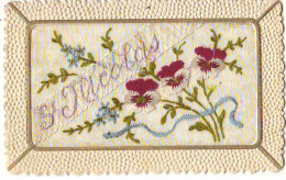 N°21606 - Carte Brodée - Saint-Nicolas - Pensées Et Myosotis - Embroidered