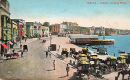 MALTE - Silema Landing Place - Animé - Colorisé - Carte Postale Ancienne - Malte