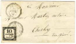 Càd T 22 CHESLEY (9) / Taxe N° 2 Très Belles Marges Sur Lettre Locale. 1862. - TB / SUP. - R. - 1859-1959 Lettres & Documents