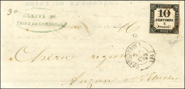 Càd Rouge T 15 CHATEAUROUX (35) / Timbre-taxe N° 2 Sur Lettre Locale. 1859. - TB. - R. - 1859-1959 Storia Postale