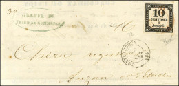 Càd Rouge T 15 CHATEAUROUX (35) / Timbre-taxe N° 2 Sur Lettre Locale. 1859. - TB. - R. - 1859-1959 Covers & Documents