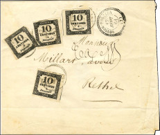 Càd T 22 NOVION-PORCIEN (7) Sur Lettre Locale 4 Ports Non Affranchie Pour Rethel. Au Recto, Càd T 15 RETHEL (7) / Taxe N - 1859-1959 Cartas & Documentos