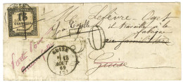 Càd T 16 GUISE (2) / Taxe N° 3 Sur Lettre Locale Réexpédiée à La Capelle En Thierache à L'aide D'une Taxe 30 DT. 1869. - - 1859-1959 Storia Postale