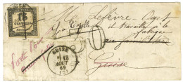 Càd T 16 GUISE (2) / Taxe N° 3 Sur Lettre Locale Réexpédiée à La Capelle En Thierache à L'aide D'une Taxe 30 DT. 1869. - - 1859-1959 Briefe & Dokumente