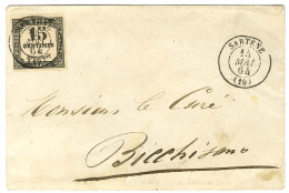 Càd T 15 SARTENE / Taxe N° 3 Sur Lettre Locale Pour Bicchisano. Au Verso, Cachet Télégraphique Rouge De Sartène. 1864. - - 1859-1959 Cartas & Documentos